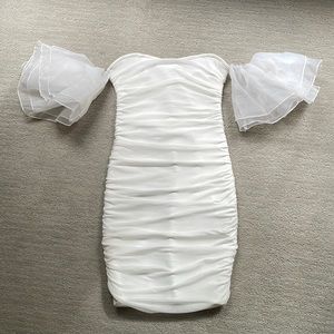 White cocktail dress bridal bachelorette large